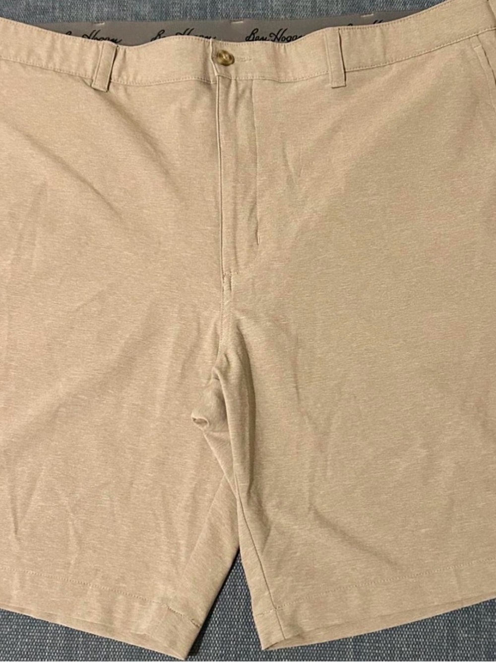 Hogan Men's Beige Flat-Front Shorts with Comfort Waistband